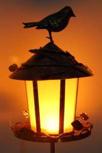 Solar Powered, Lighted Bird Feeder & Garden Light