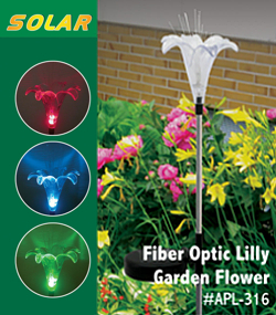 Fiber Optic Lilly Solar Garden Flower Stake Light