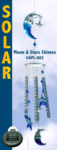 Moon & Stars Solar Lighted Wind Chimes