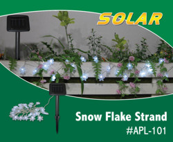 Click to Enlarge - Snow Flakes Solar String Lights