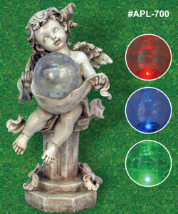 Solar Cherub with LED Orb