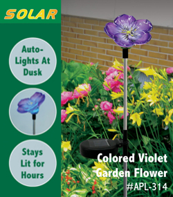 Violet Solar Garden Flowers Stake Light